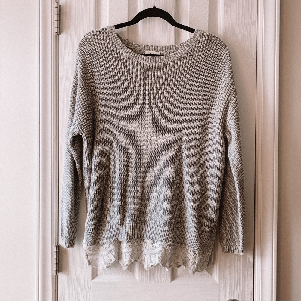 Urban Outfitters Lace Trim Knit Sweater